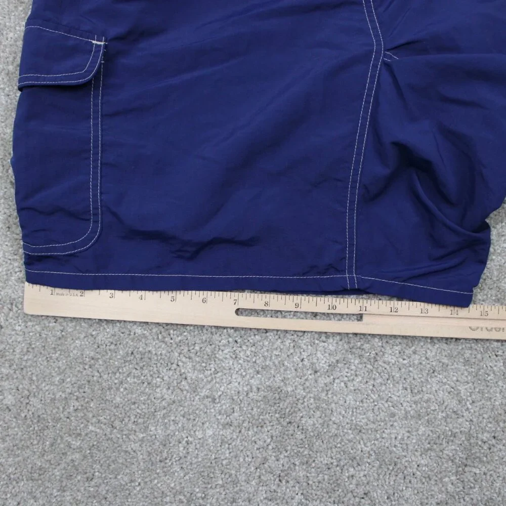 L.L. Bean Cycling Shorts Women Large Blue Inner Padded Cargo Pocket w/ 7
